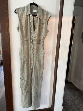 Sleeveless Olive Green Utility Jumpsuit